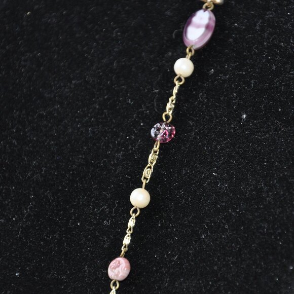 RARE Vintage DE WAN ITALY Necklace Gold Tone Signed Single Stand 37" - Picture 4 of 15